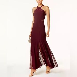 Nightway Halter Mermaid Dress burgundy. Size medium. Never worn